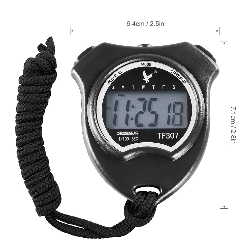 Đồng hồ bấm giờ kĩ thuật số Hỗ trợ định dạng thời gian 12/24 giờ,2 bản ghi bộ nhớ với vòng lặp