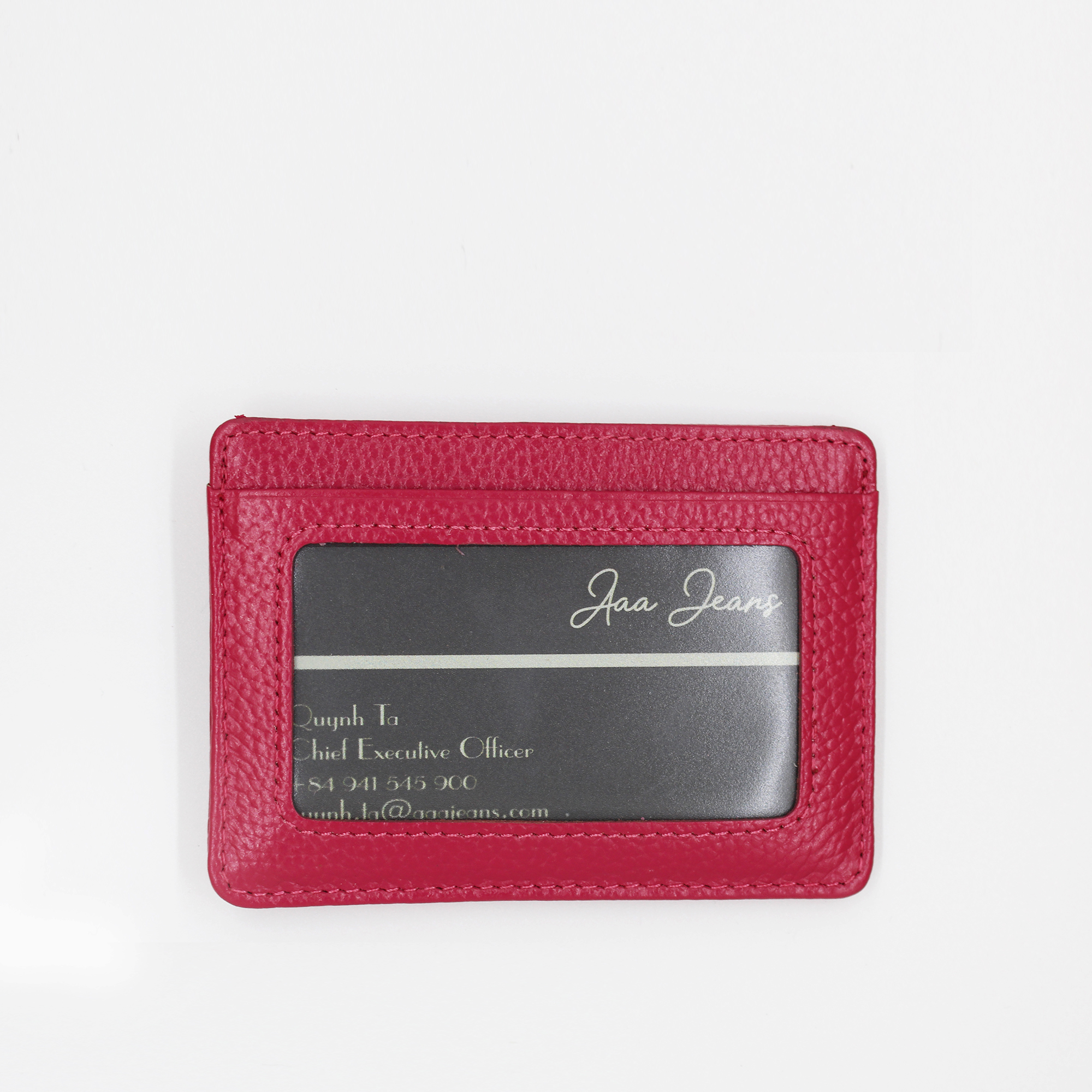 Ví Đựng Thẻ Card Holder Da Thật Genuine Leather Kiểu Dáng Thanh Lịch Aaa Jeans