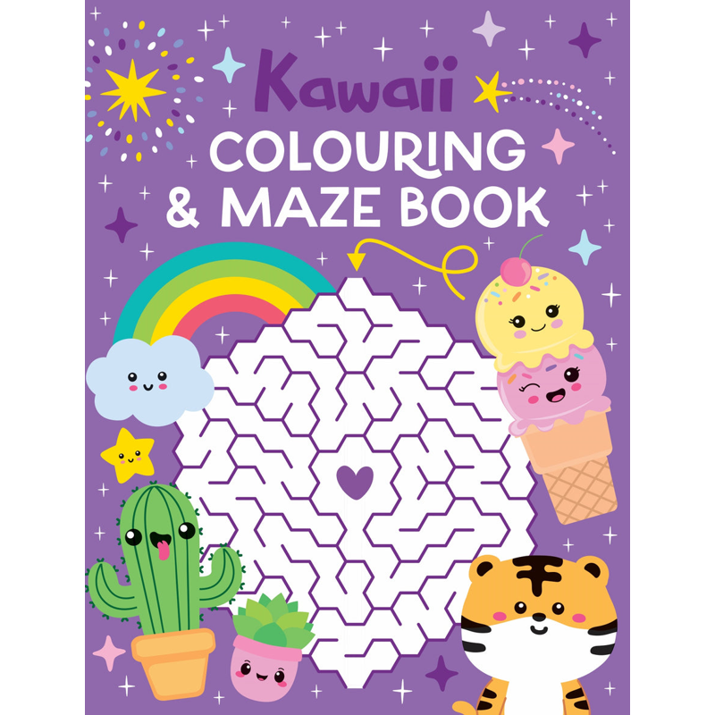 Sách Colouring And Mazes - Kawaii