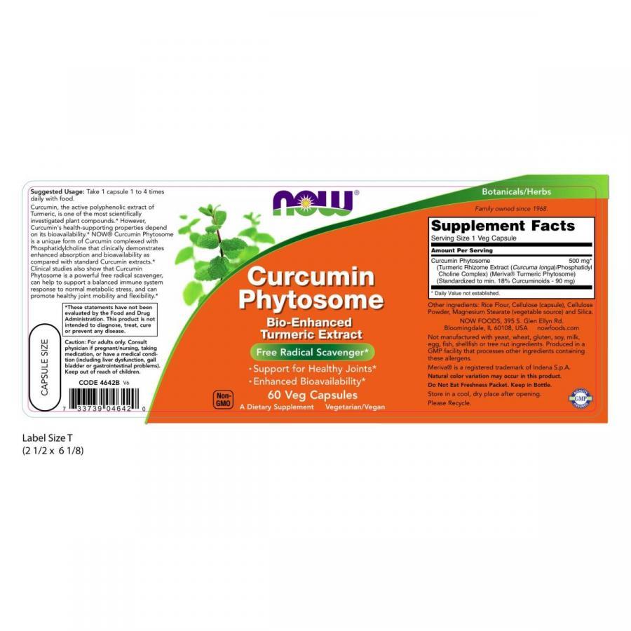 Thực Phẩm Chức Năng Curcumin Phytosome NOW Foods USA – Hỗ trợ điều trị các bệnh dạ dày, đại tràng