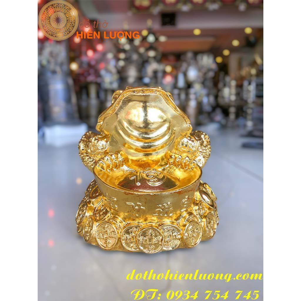 Tượng Thiềm Thừ Mạ Vàng To - cao 14cm