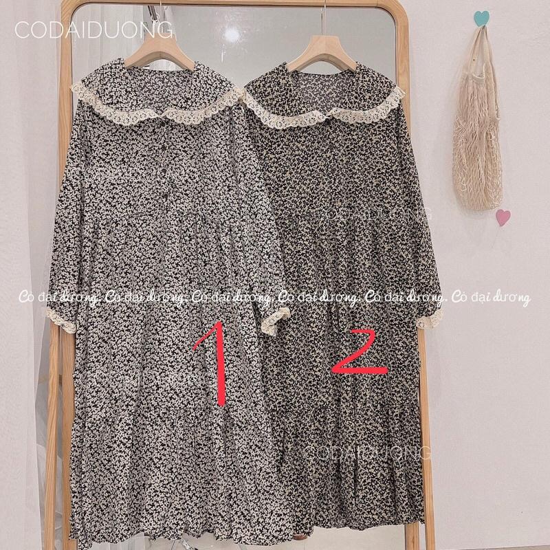 Váy bbd hoa nhí cổ bẻ ren