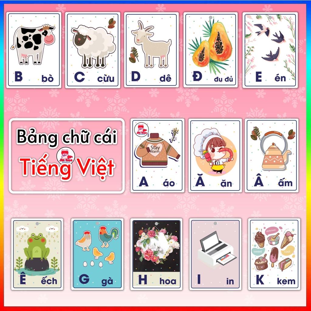 Thẻ học Bảng chữ cái Tiếng Việt, bộ flashcard 29 chữ cái Tiếng Việt