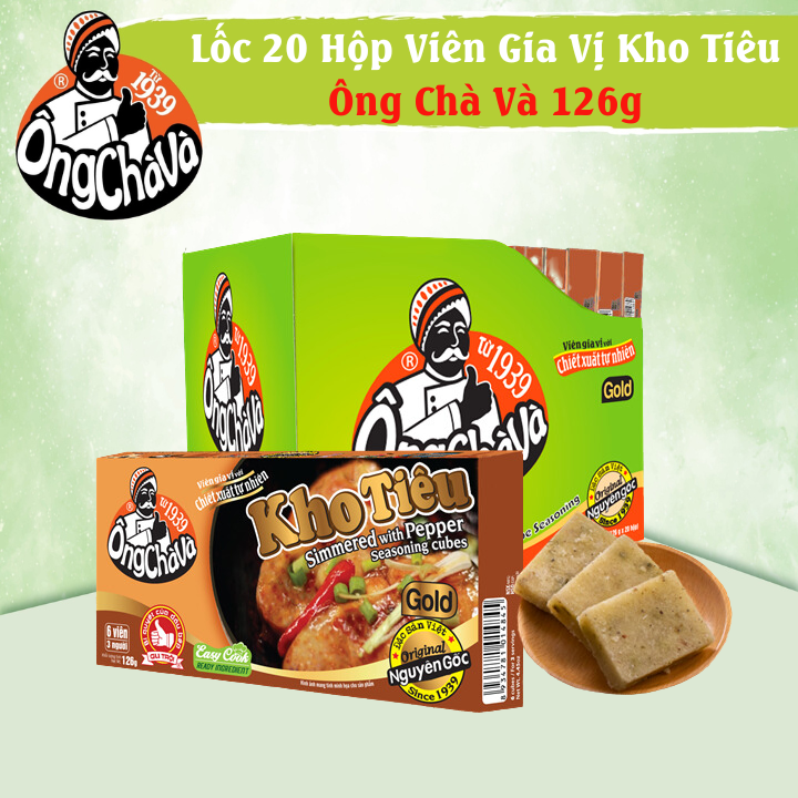 Lốc 20 Hộp Viên Gia Vị Kho Tiêu Ông Chà Và 126g (Simmered with Pepper Seasoning Cubes)