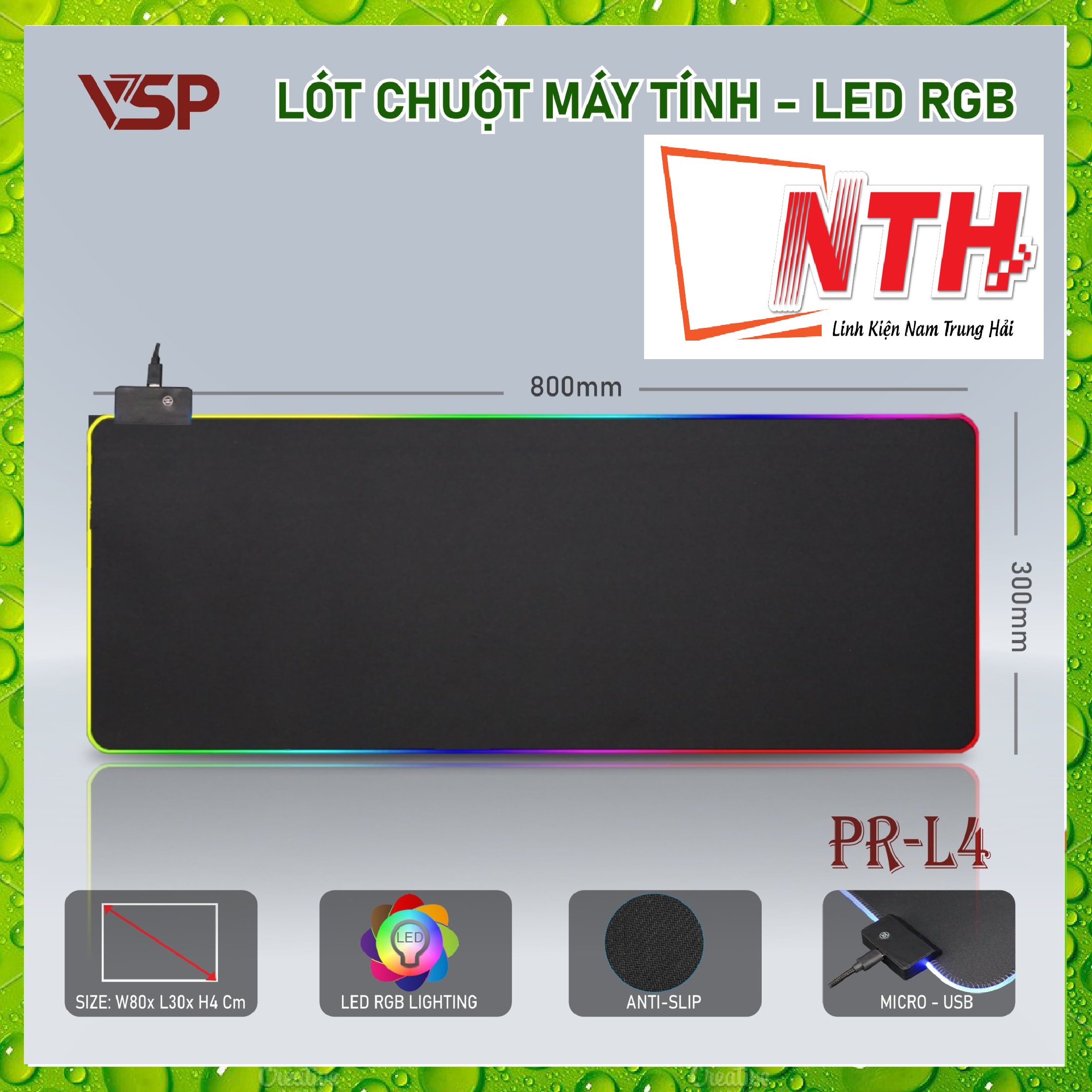 Lót chuột Pad LED PR-L4-hàng chính hãng