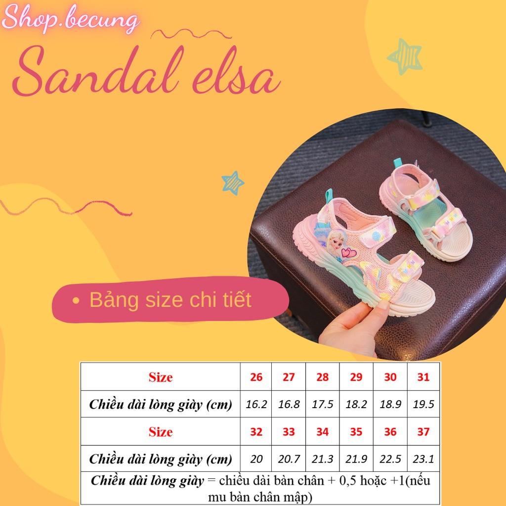 Sandal cho bé gái - giày đi học đi chơi bé gái in hình công chúa Elsa dễ thương màu Hồng size 26-37