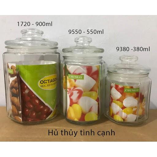 HŨ THỦY TINH LỤC GIÁC ĐỰNG THỰC PHẨM 900ML