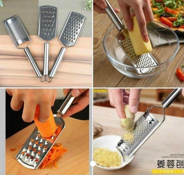 SET 3 NẠO SỢI RAU CỦ, BÀO PHÔ MAI BẰNG INOX SIÊU TIỆN DỤNG