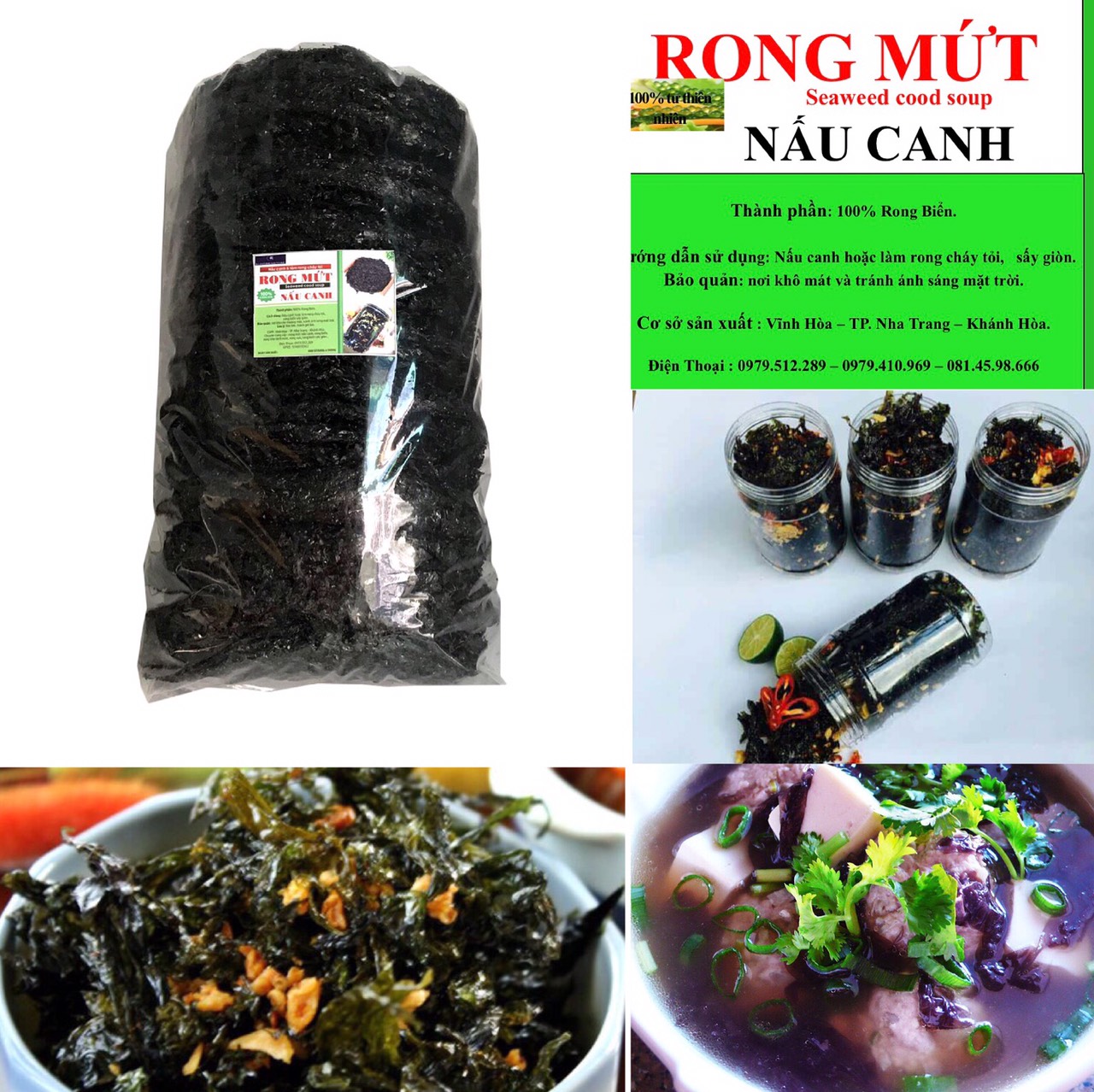 Rong mứt loại cao. Rong biển nấu canh thuần chay