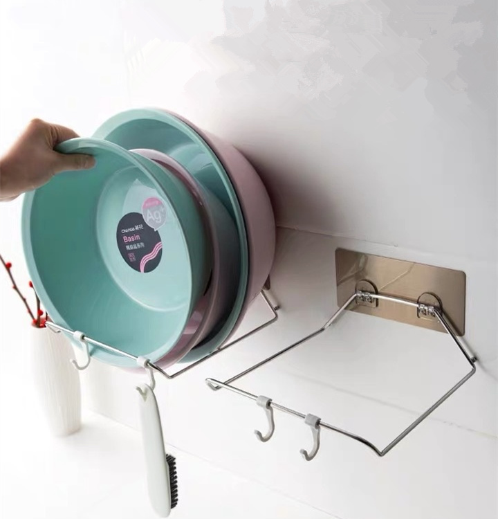 Giá treo thau chậu, để đồ đa năng INOX 304 dán tường tiện
