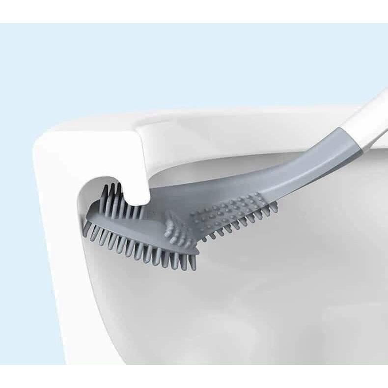 Chổi Cọ Toilet SiliCon Thông Minh Đầu Cong Dạng Chữ L, Kiểu Dáng Gậy Golf Cọ Sạch Sẽ Mọi Ngóc Ngách
