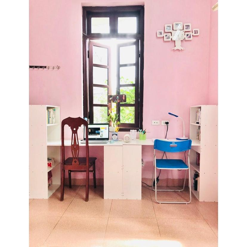 Bàn làm việc IGA hiện đại, bàn máy tính đa năng thông minh màu Trắng GP04.1 cao cấp