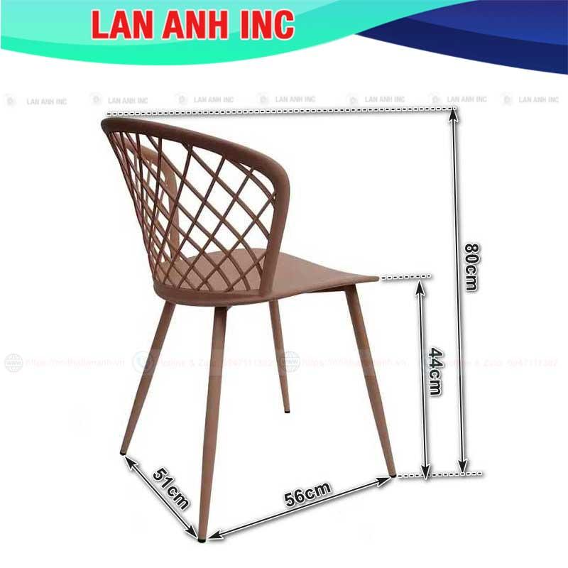 Ghế nhựa cafe văn phòng bàn ăn chân sắt tựa lưng cao đẹp hiện đại LAGE2013