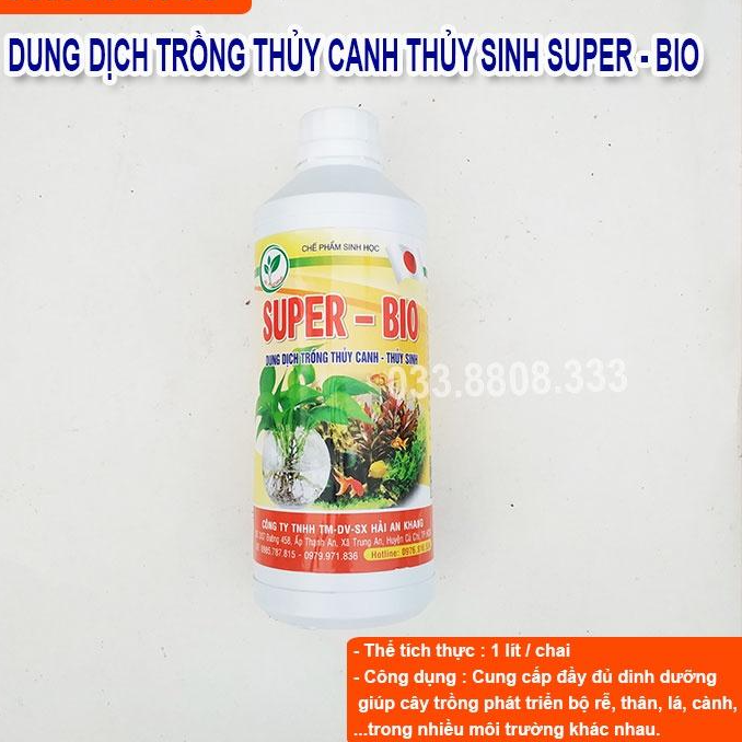 Dung Dịch Thủy Canh Thủy Sinh Trồng Rau SUPER BIO 1 LIT