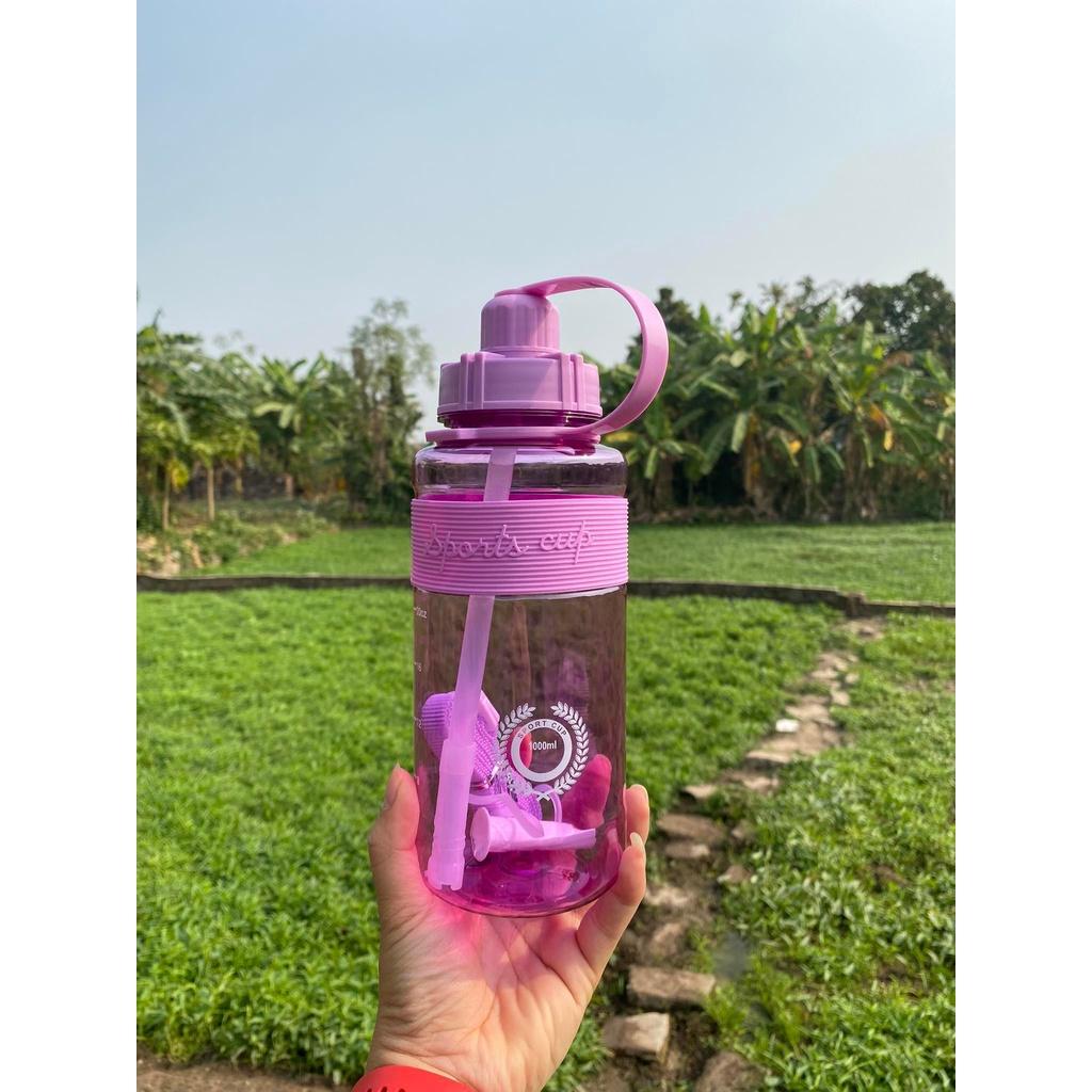 Bình Đựng Nước Sports Cup Phong Cách Thể Thao Có Ống Hút Và Dây Đeo Tiện Lợi dễ sử dụng- htshop_1