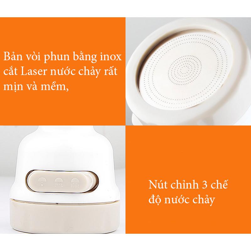 Đầu Vòi Xoay 360 Độ Vòi Tăng Áp 3 Chế Độ ama86 - GDHN Loại Tốt