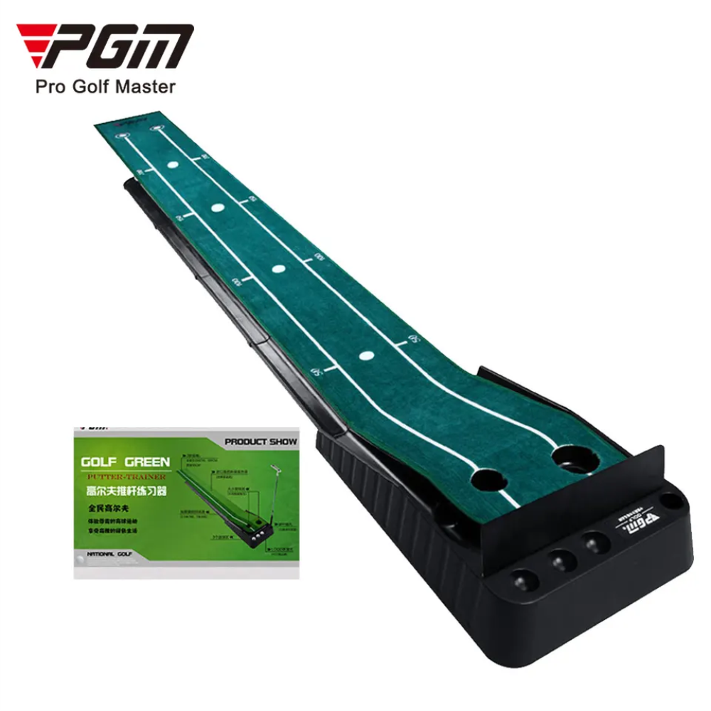 Thảm tập golf putting PGM-TL023 New Version: Tiêu chuẩn Châu Âu. Chất liệu cao cấp - Thiết kế cải tiến. Có thanh chắn &amp; ray thu hồi bóng.