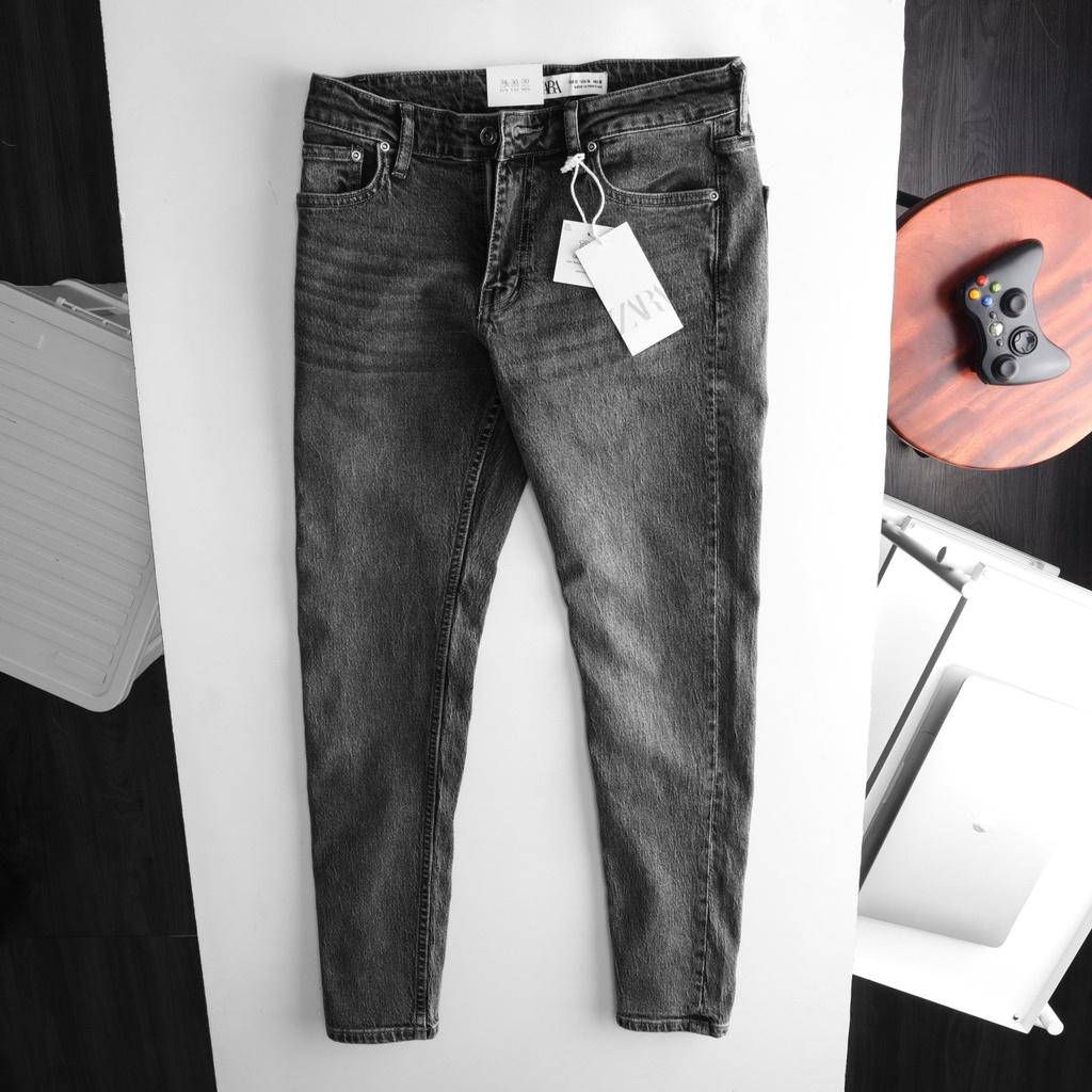 Quần jeans nam VNXK form slimfit màu Xám đậm / Xám nhạt wash trơn - LASTORE MENSWEAR