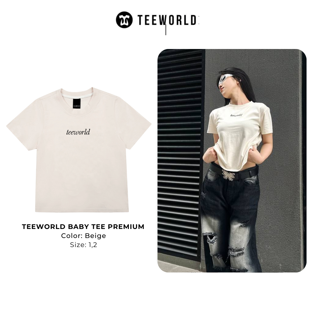 Áo thun Baby Tee Premium Basic Beige Màu Be Local Brand Teeworld