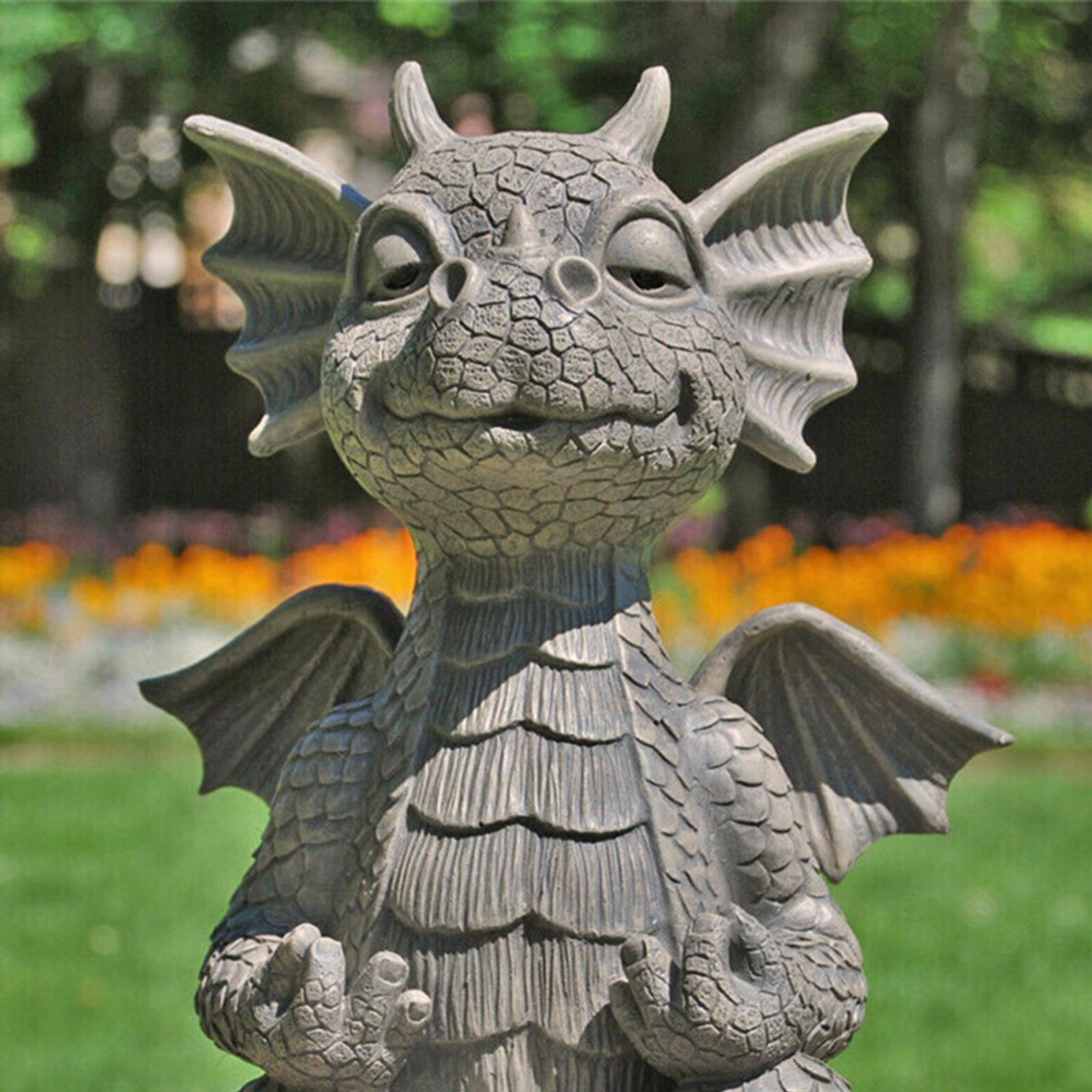 2x Dragon Statue Figurine Ornament Sculpture for Decoration