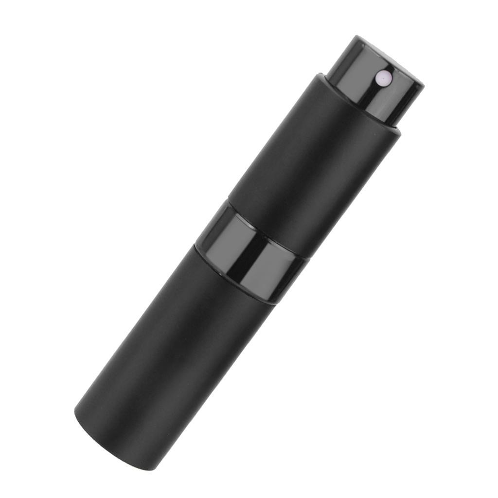 4X 8ml Refillable Rotation Perfume Atomizer Empty Spray Bottle Black