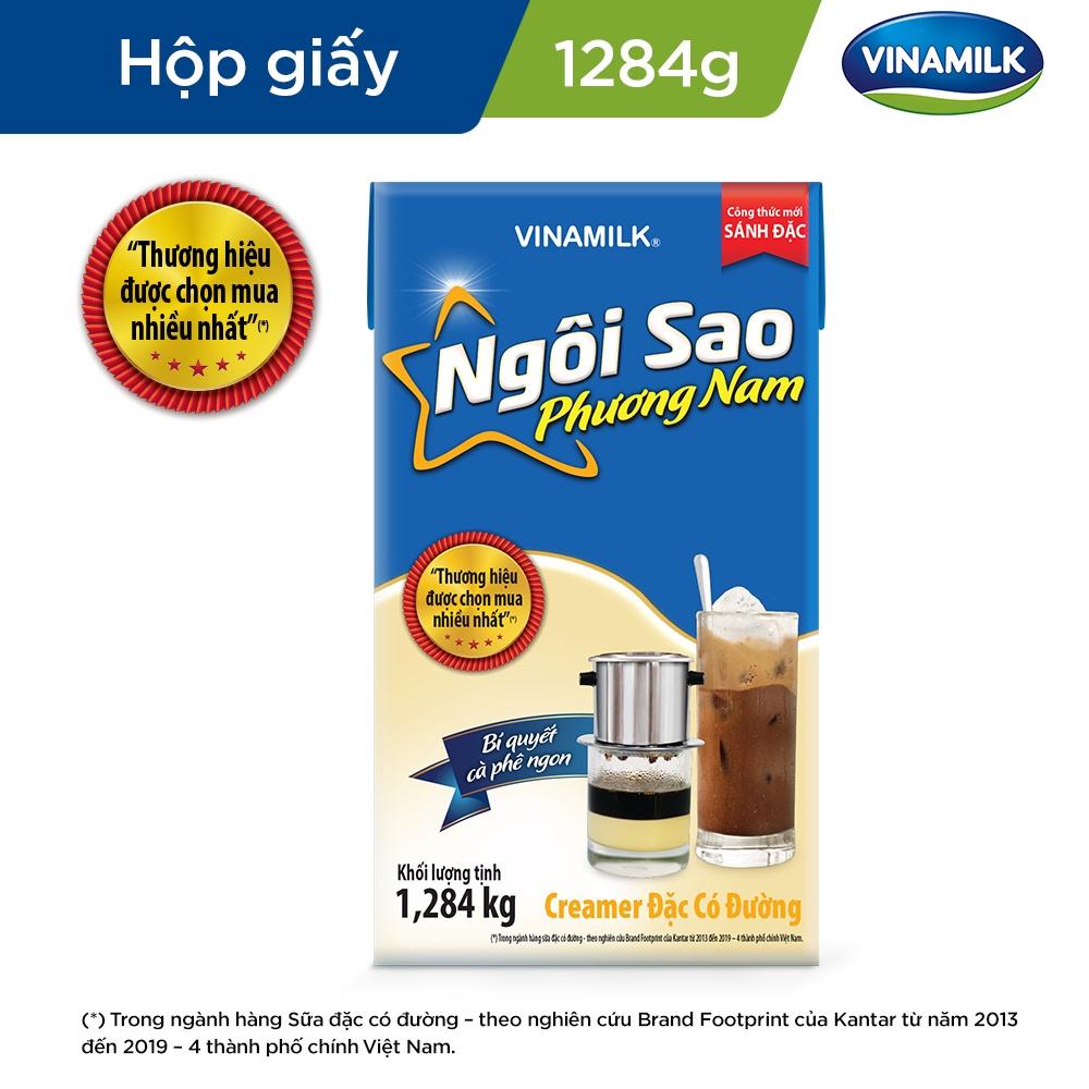 Bộ 6 hộp Creamer sữa đặc Ngôi Sao Phương Nam xanh biển - Hộp giấy 1284g