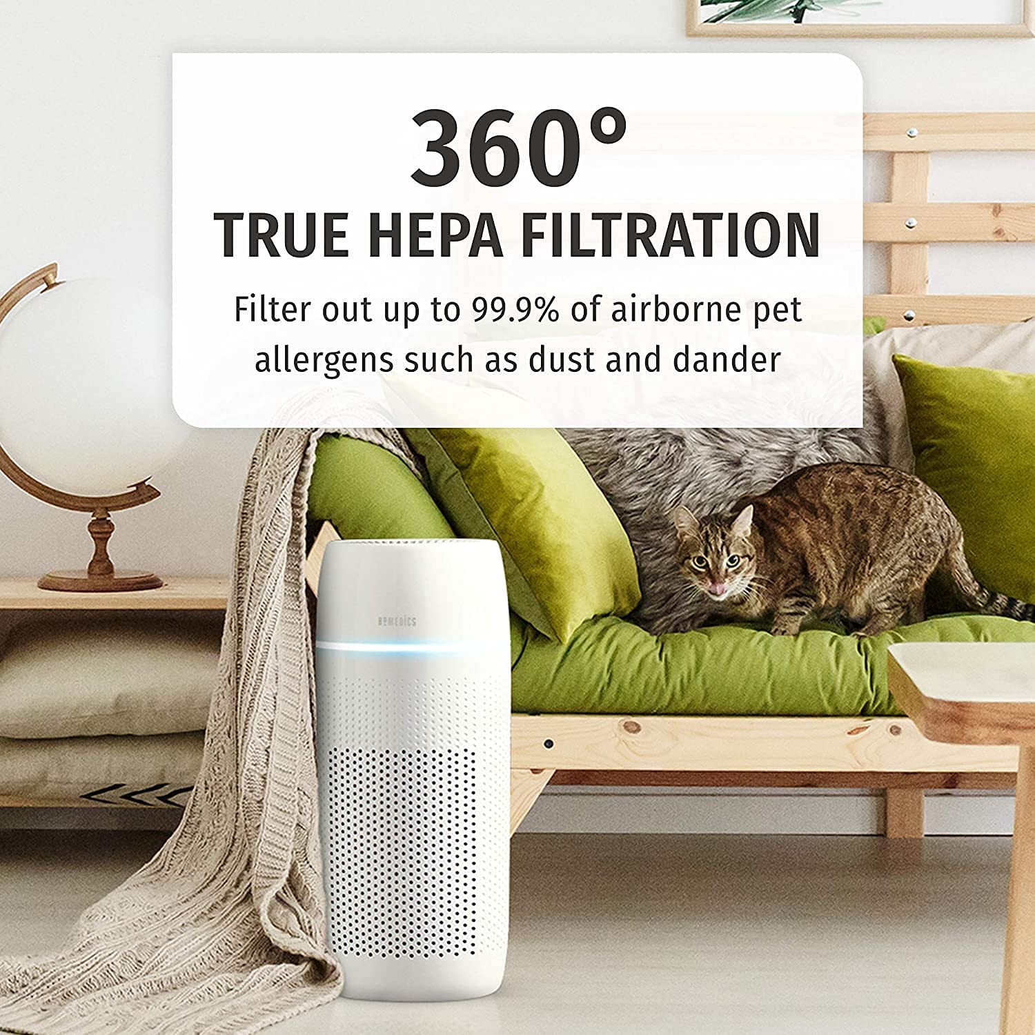 Máy lọc không khí khử mùi và lông vật nuôi 5-in-1 Homedics AP-PET35A - Hàng nhập khẩu USA