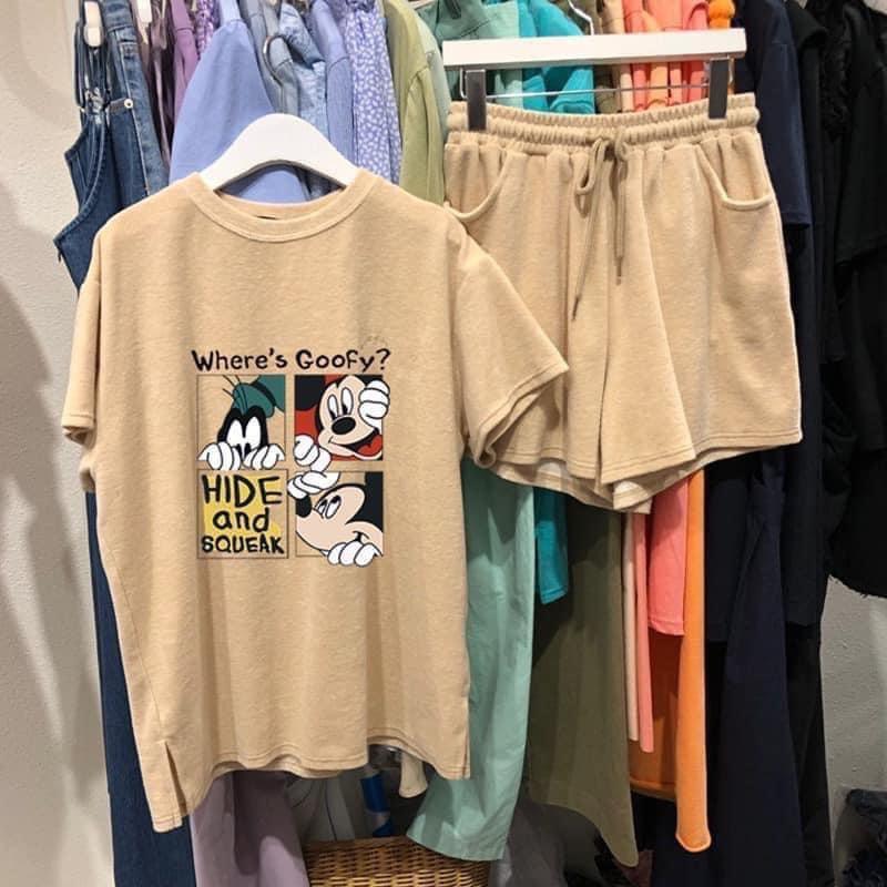 BỘ ĐÙI COTTON MICKEY 5 MÀU CHO NỮ