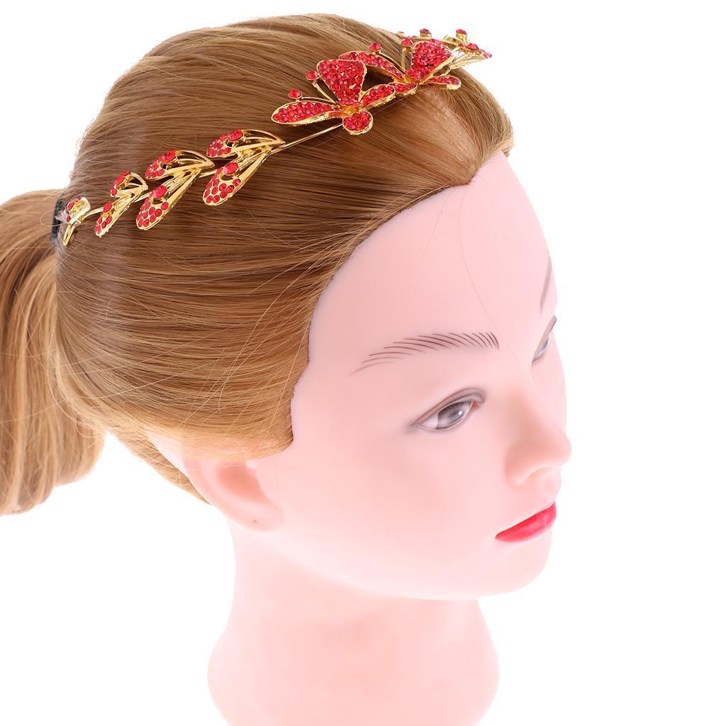 Elegant Wedding Crystal Butterfly Crown Tiara Headband Hair Accessories