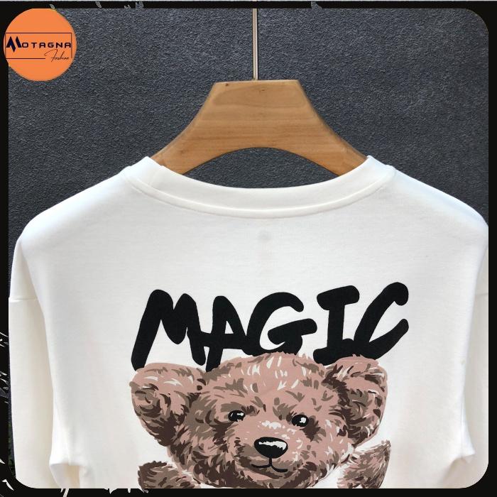 Áo nỉ dài tay chất đẹp, Áo sweater chất đẹp kiểu dáng Hàn Quốc in Gấu Magic mã NZ622