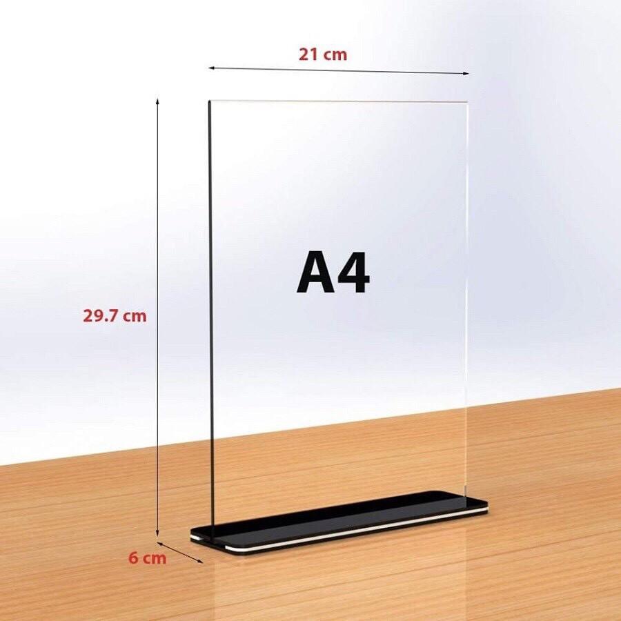 Hình ảnh Standee Menu Mica A4, Menu để bàn A5, A6 Đế lùa 02 mặt, Mica Đài Loan