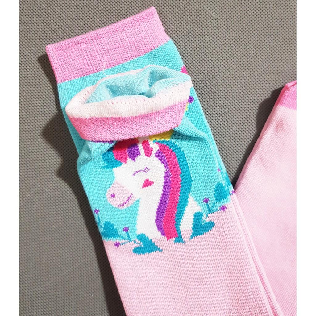 Vớ cao cổ cotton hoạt hình ngựa pony bé gái