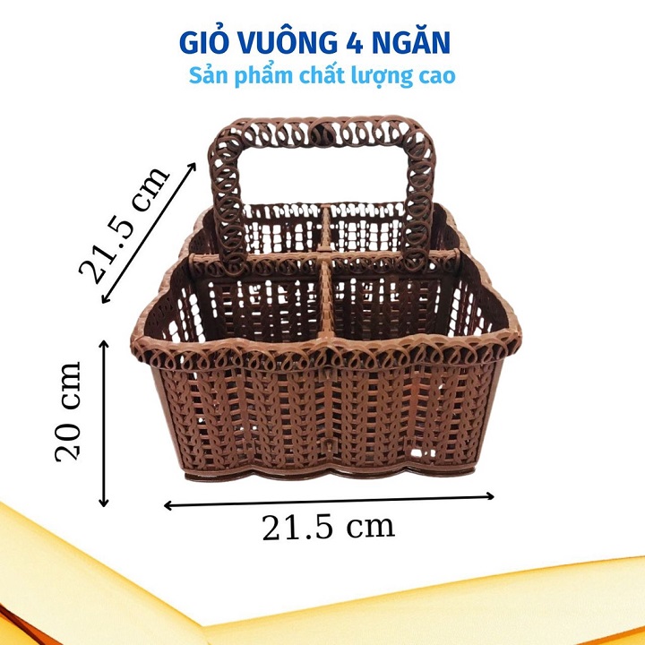 Giỏ đựng đồ 4 ngăn đa năng nhựa cao cấp