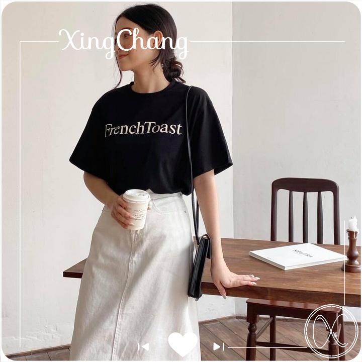 Áo thun nữ trắng basic, áo thun tay ngắn cao cấp XingChang nữ tính in FRENCH mã NXC23