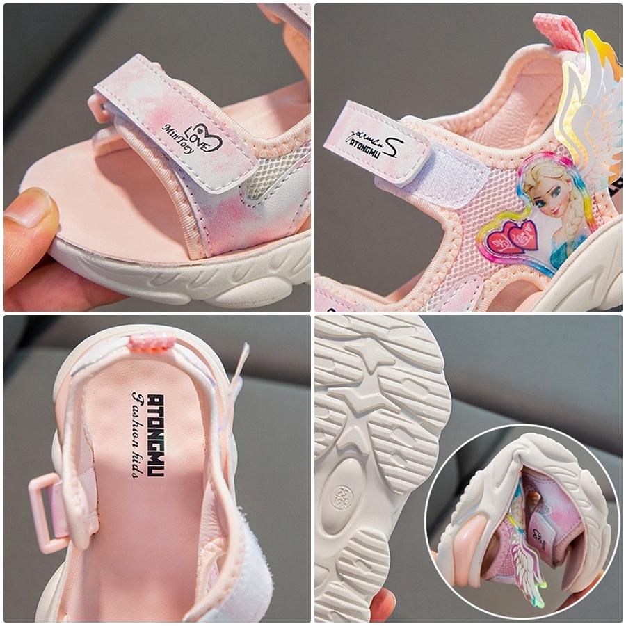 Dép sandal bé gái hình elsa Xăng đan đi học Dép quai hậu công chúa size 26-37