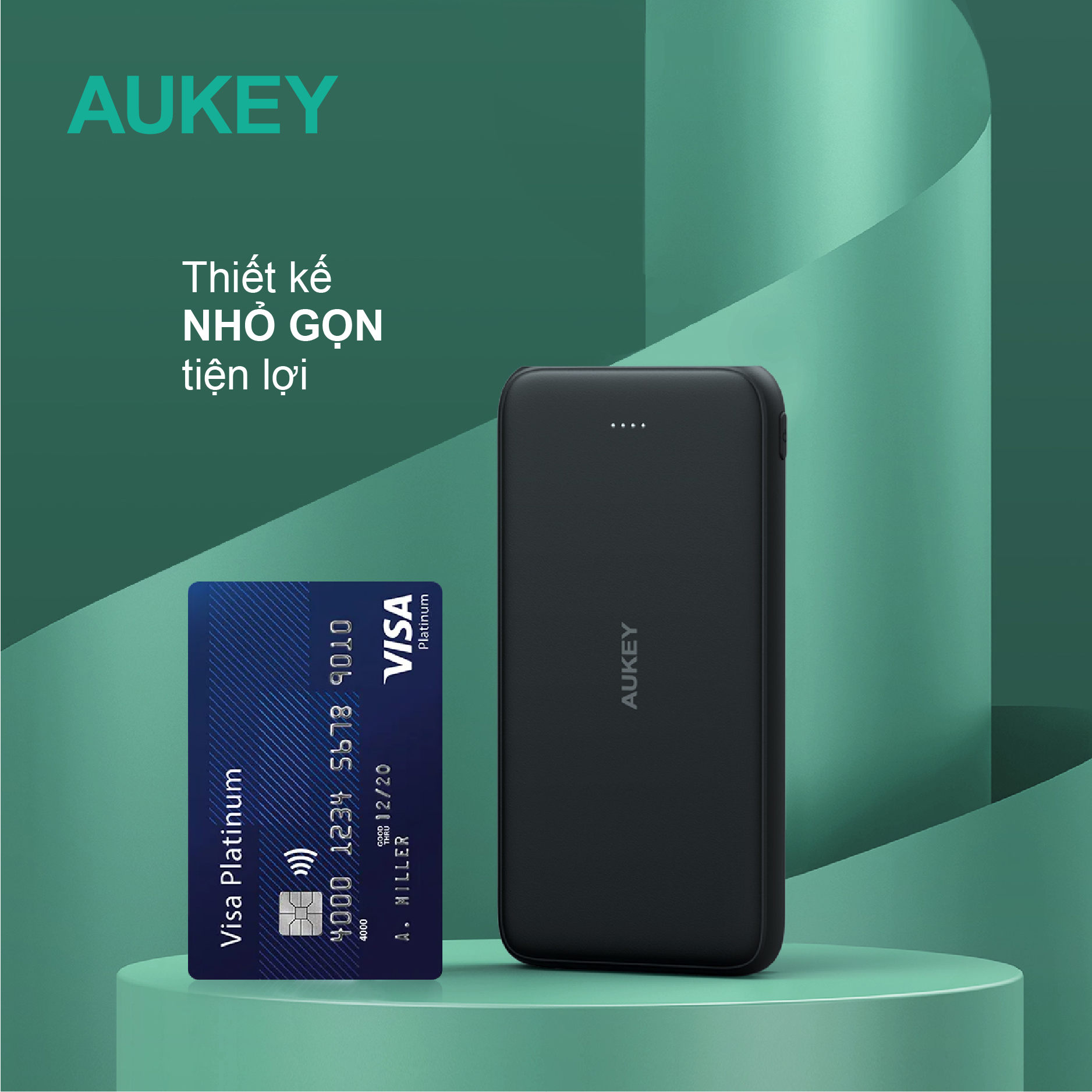 Pin sạc dự phòng Aukey Basix Slim PB-N99 10000mAh, hàng chính hãng