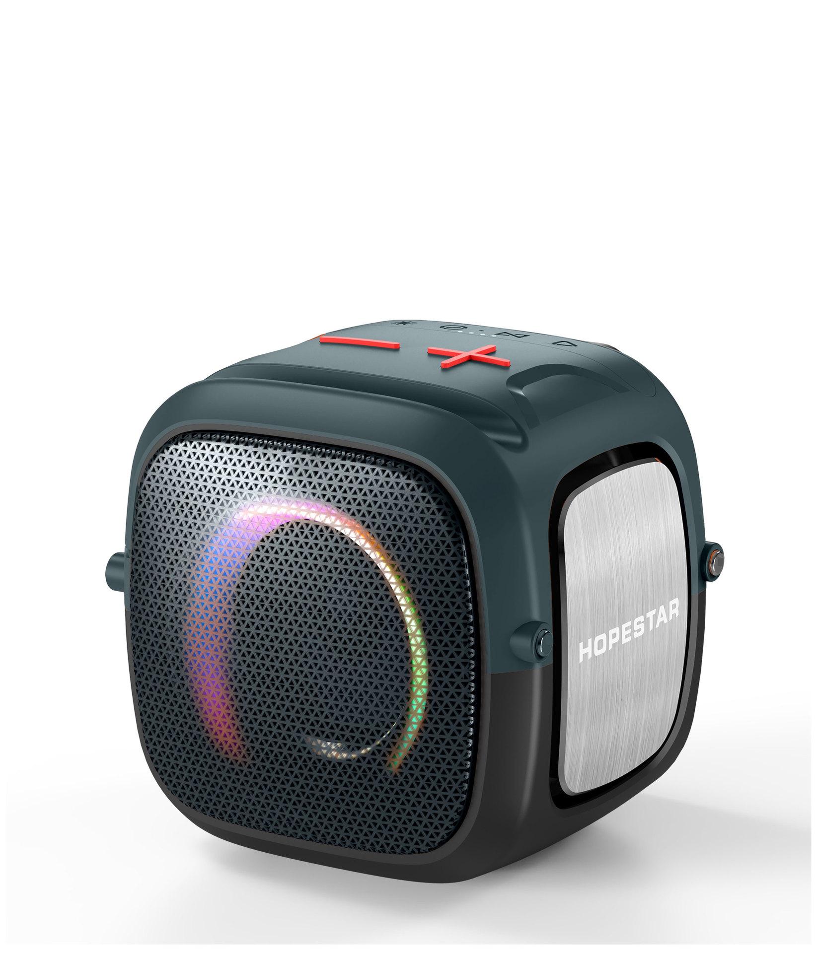 Hopestar-partyone caixa de som Loa Bluetooth ngoài trời loa siêu trầm công suất cao 80W âm thanh khiêu vũ vuông có micrô không dây Màu sắc: Đen