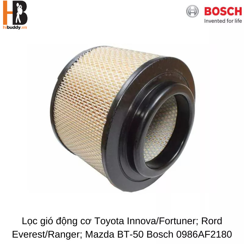 Lọc gió động cơ BOSCH A2180 Dành cho xe Toyota Innova / Fortuner; Rord Everest / Ranger, Mazda BT-50