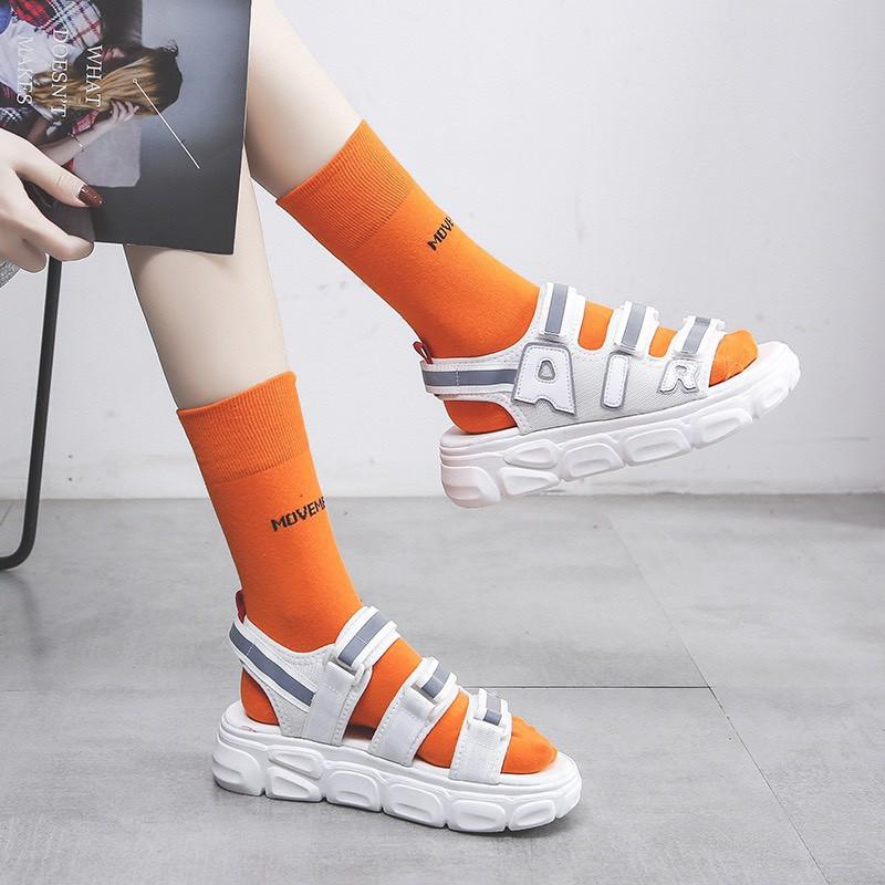 Giày sandal Hàn Quốc AIR 3 quai độn đế siêu nhẹ PHẢN QUANG 2 màu