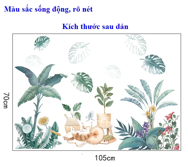 Decal trang trí tự dính-Mèo Cưng