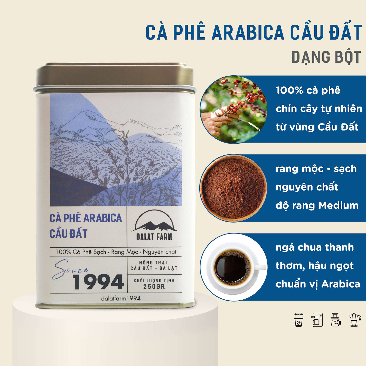 Hộp Quà Xuân Hạnh Phúc (Trà Oolong - Cà Phê Arabica - Mứt Cam - Hạt Điều)
