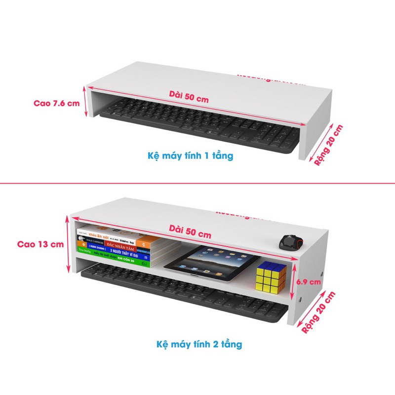 Kệ nâng màn hình máy tính 1 tầng lắp ghép MS 07