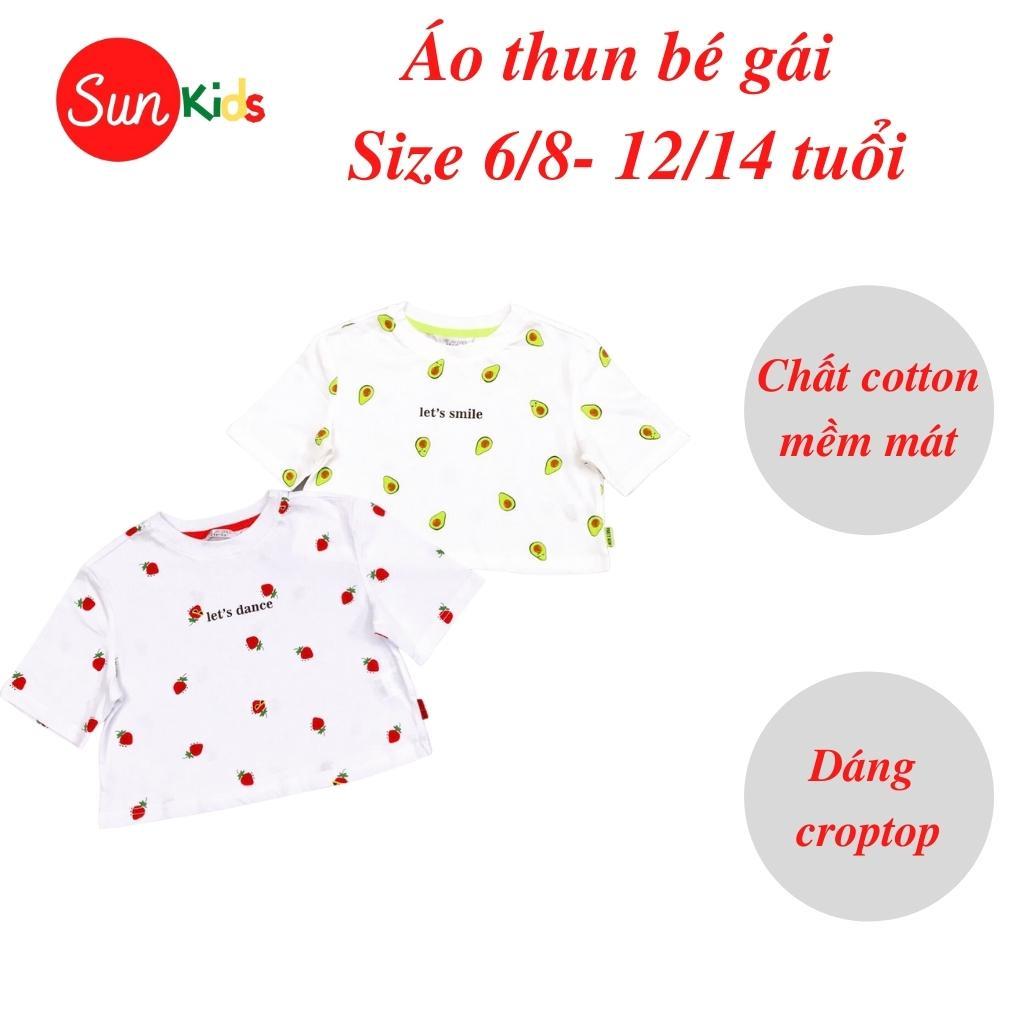 Áo thun cho bé gái, áo phông bé gái chất cotton mềm mát, size 6/8-12/14 tuổi - SUNKIDS