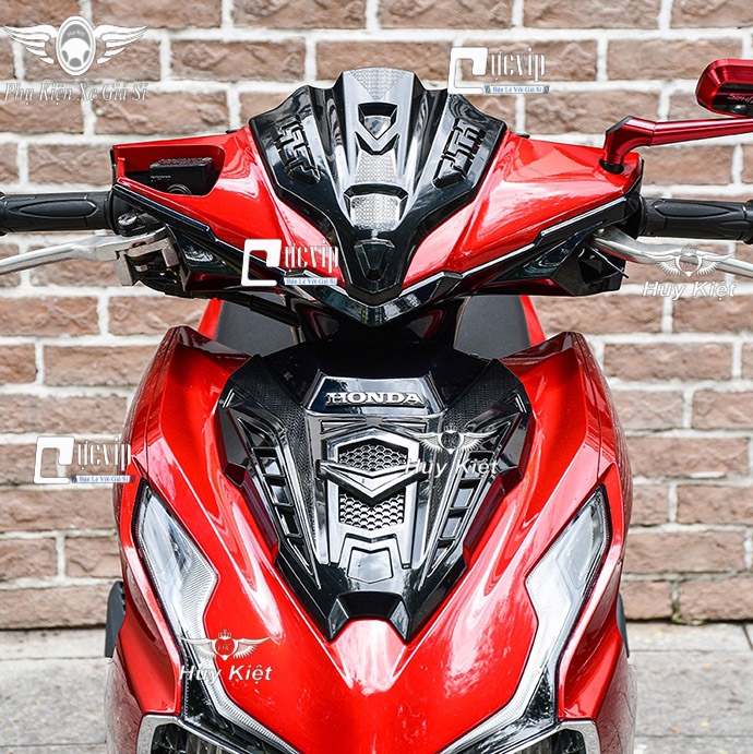Ốp Chỉ Mũi AirBlade AB 2023 Đời Mới 160cc, 125cc, AirBlade 2020 - 2023 Kiểu 2 Xi Mạ Crom, Carbon, Đen Bóng