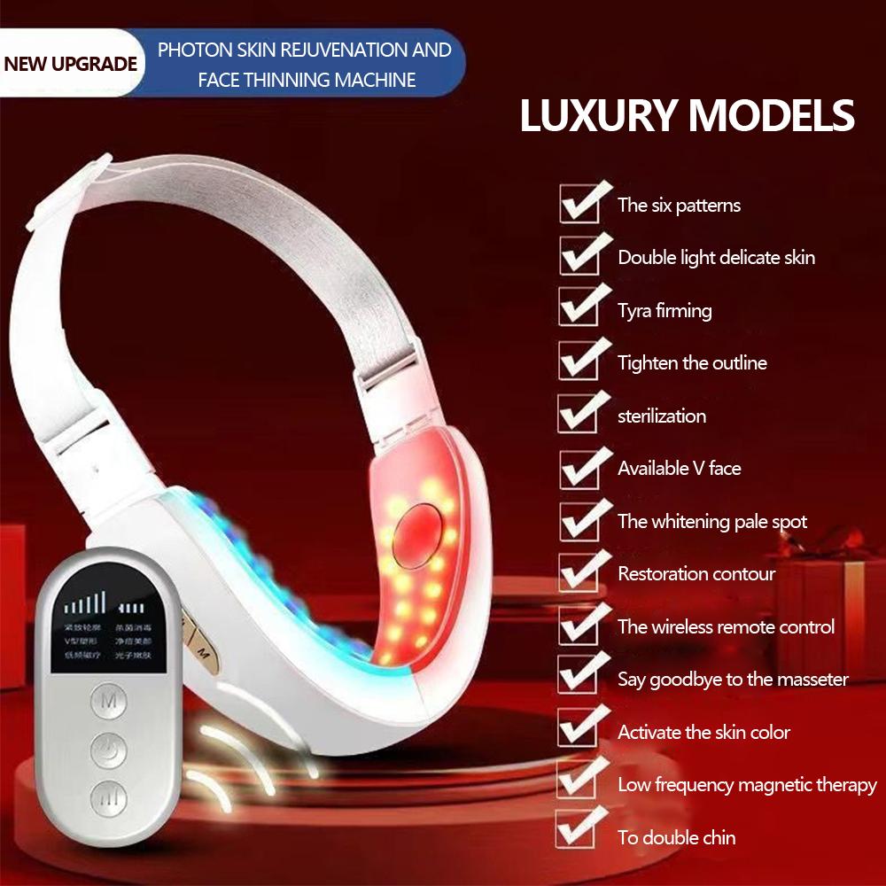 Máy Mát Xa Mặt + Máy Mát Xa Cổ V-Mặt Nâng Dây EMS Massage Định Hình Giảm Béo Đôi Cằm Giảm Tốc V-Dòng cằm Má Nâng