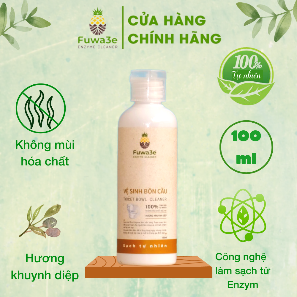 Nước tẩy bồn cầu Fuwa3e hữu cơ diệt khuẩn với tinh chất khuynh diệp 100ml