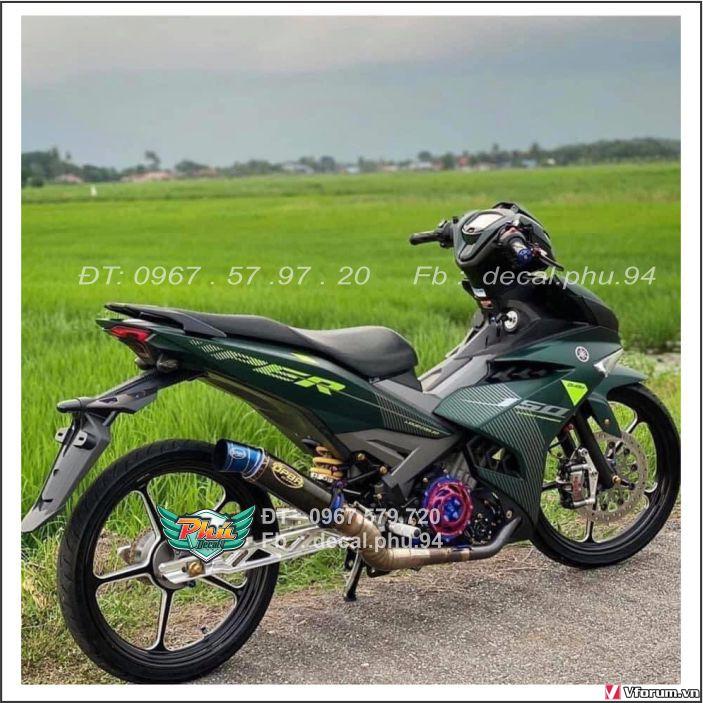 Tem Rời Exciter 150 Sniper xanh nhám candy 1