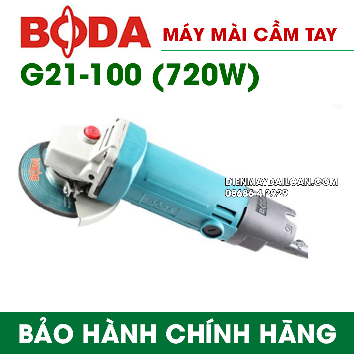 Máy mài góc, máy cắt sắt, cắt gạch, máy mài cầm tay đa năng BODA G21-100- Lõi đồng - công suất 720w