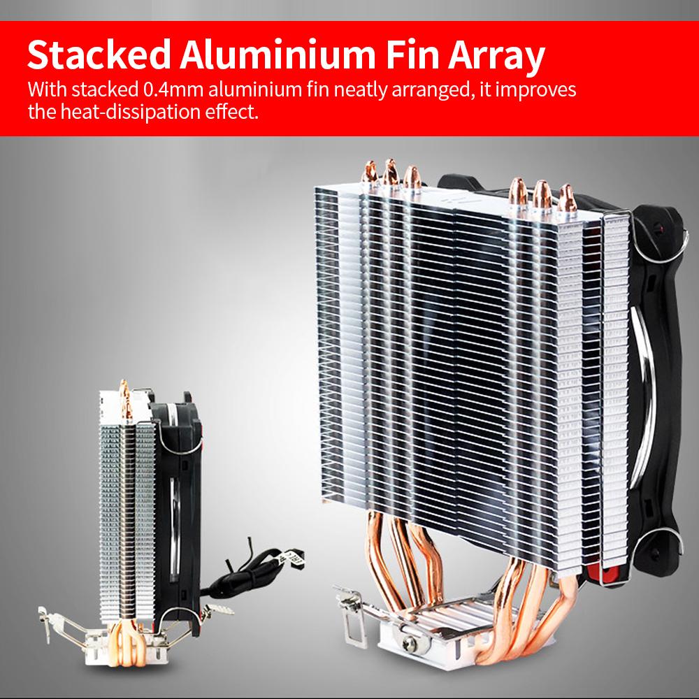 Quạt chịu thủy lực Thermaltake CPU Air Cooler 120mm Red LED 3 Ống dẫn nhiệt tiếp xúc trực tiếp Vây nhôm cho Intel