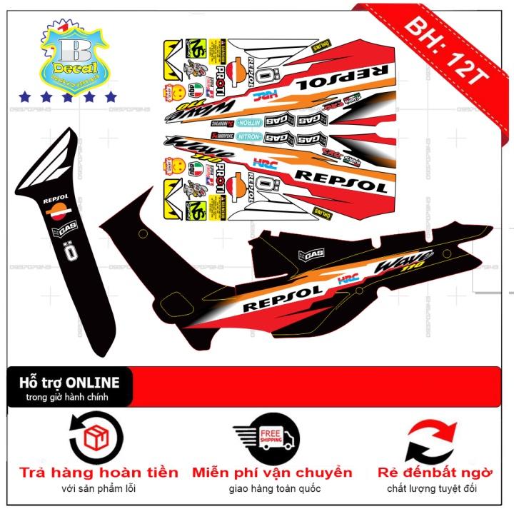 Tem rời wave nhỏ đời đầu repsol đen